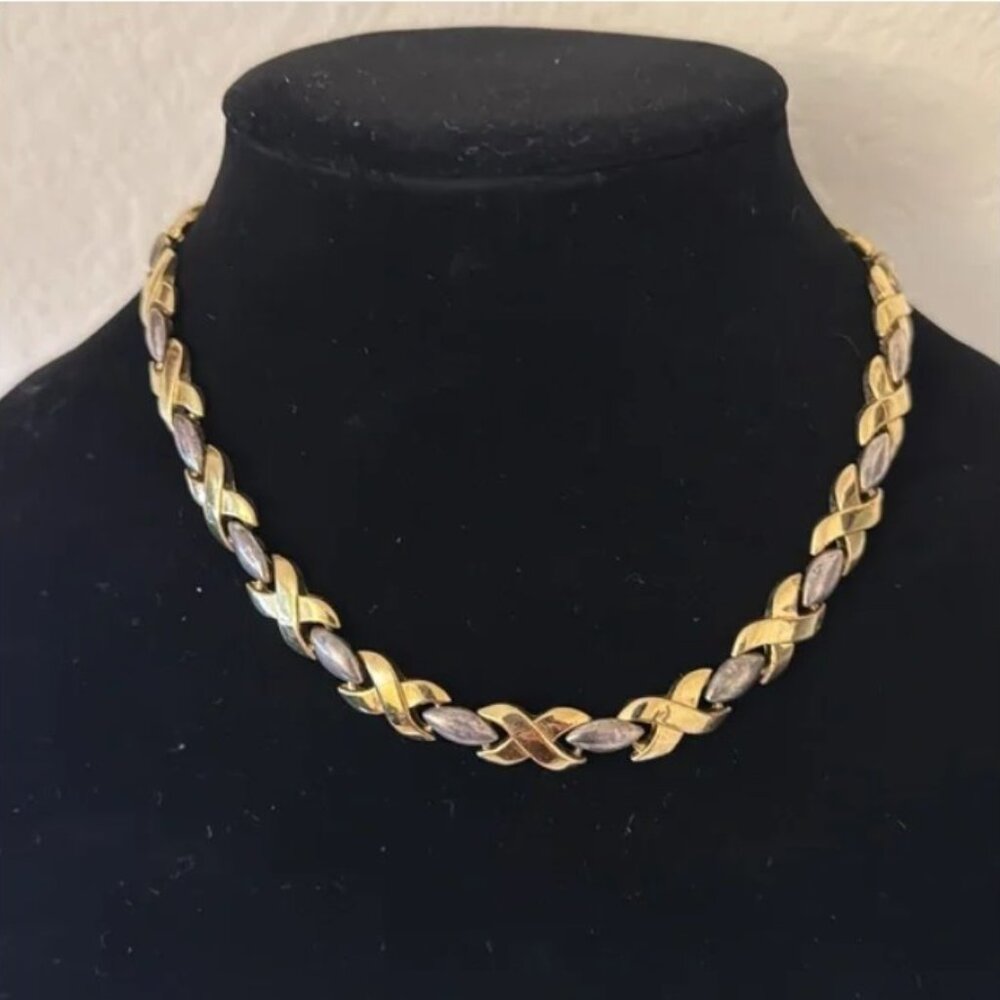 Two-Tone XOXO Necklace